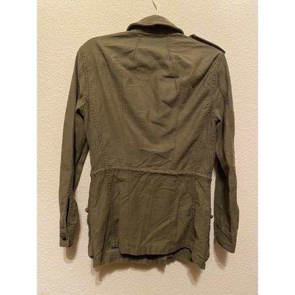 Olive Green Military Style Free People Utility Jacket - Picture 3 of 9